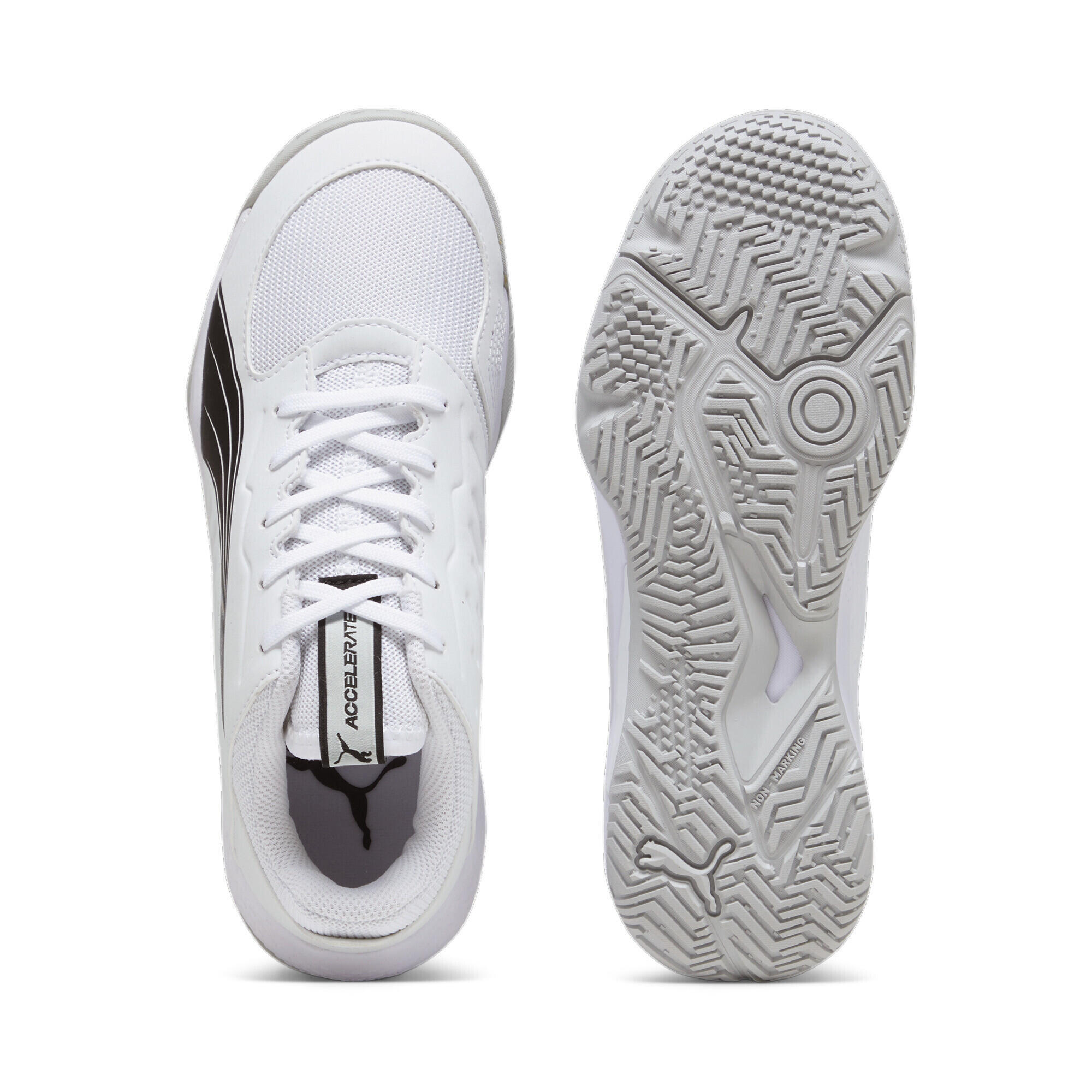 Zapatillas de balonmano Accelerate Niño PUMA White Black Concrete Gray 4/7