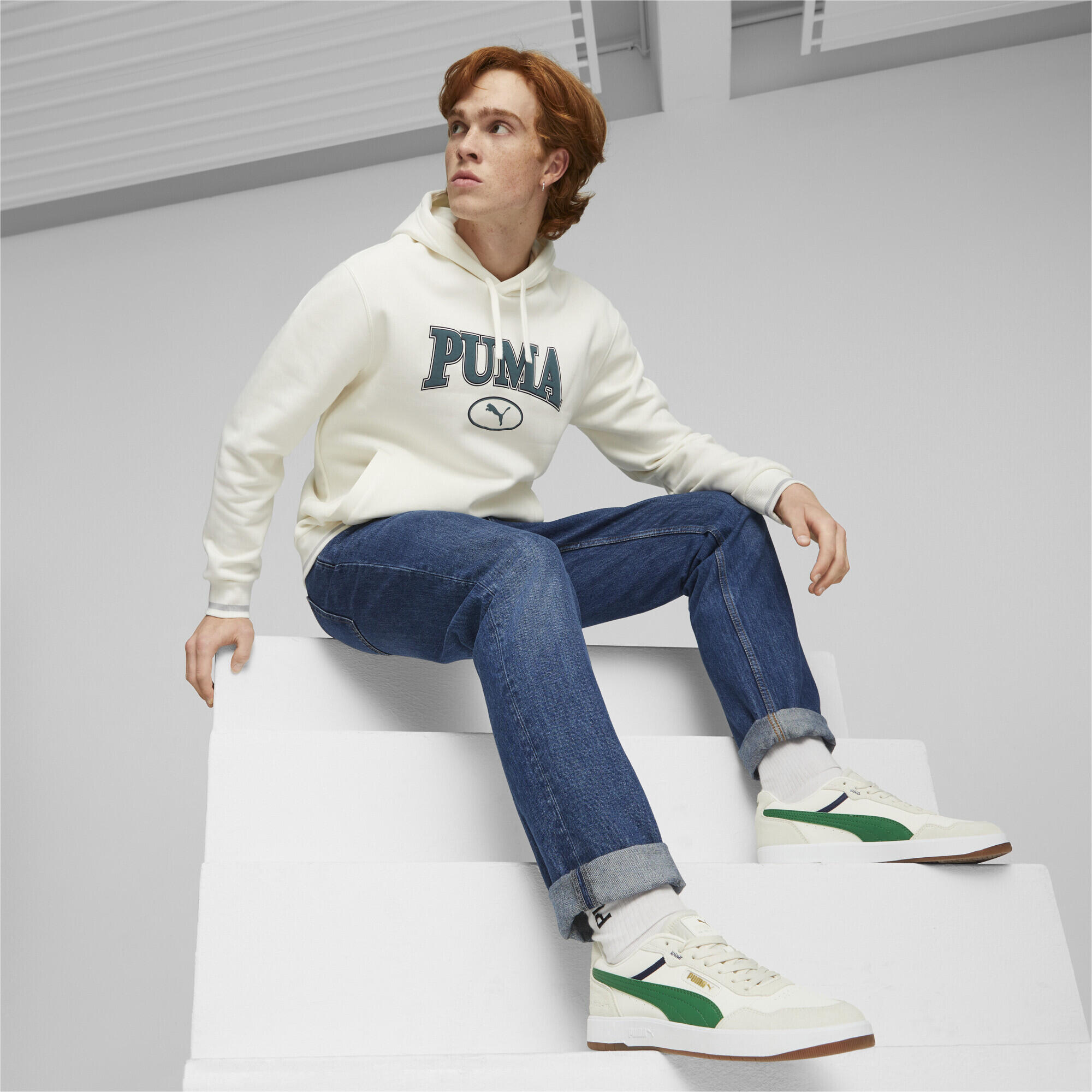Hoodie PUMA SQUAD Homme PUMA Warm White 5/6