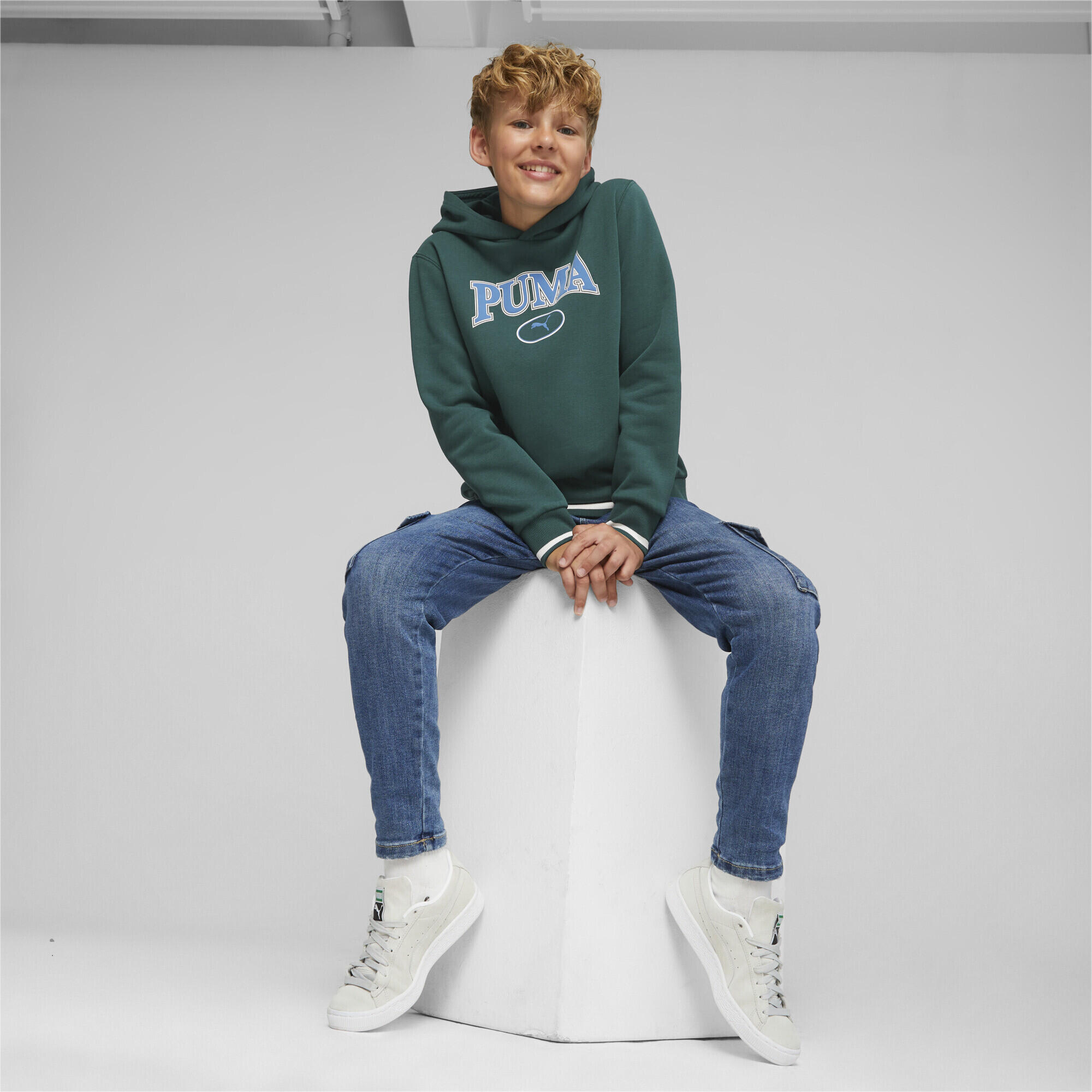 Felpa con cappuccio PUMA SQUAD da ragazza PUMA Malachite Green 3/5
