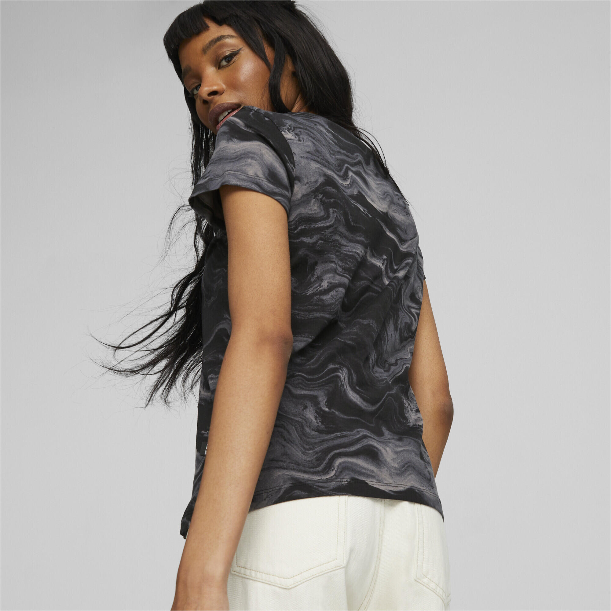 T-shirt Marbleized ESS+ Femme PUMA Black 3/5