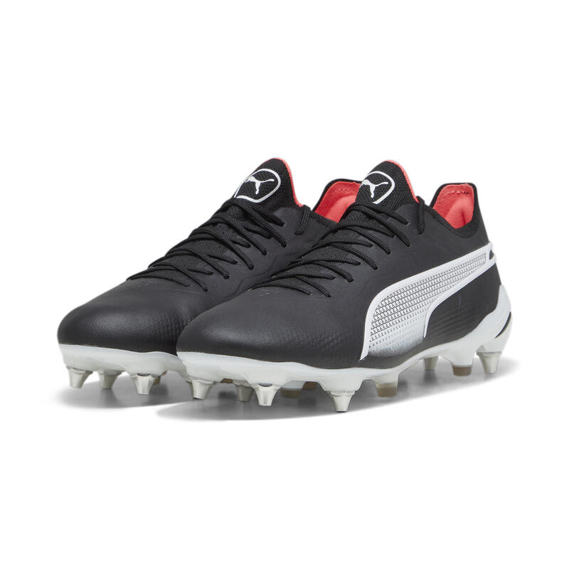 Ghete de fotbal KING ULTIMATE MxSG PUMA Black White Fire Orchid Red