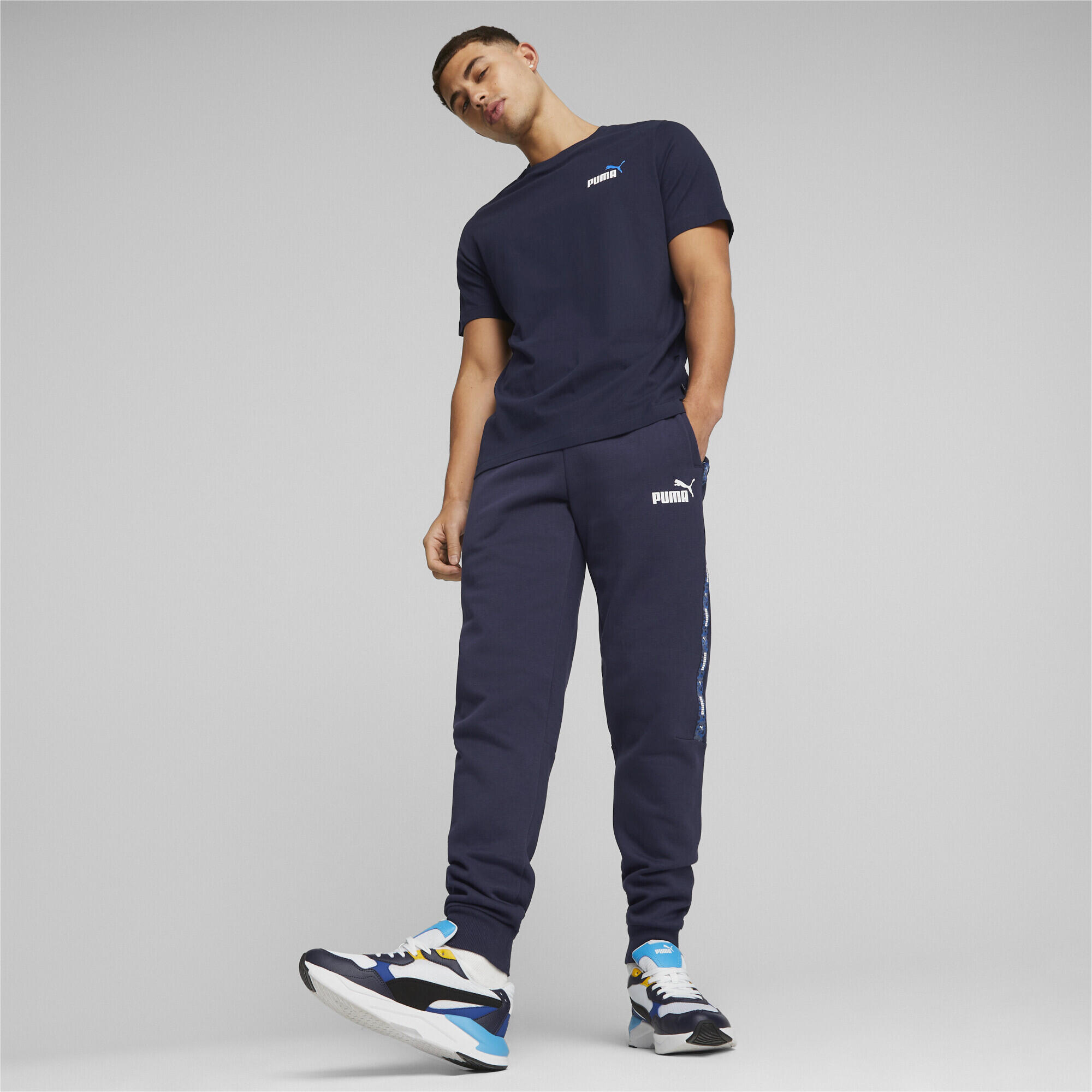 T-shirt Essentials+ Two-Colour Small Logo da uomo PUMA Navy Blue 3/5