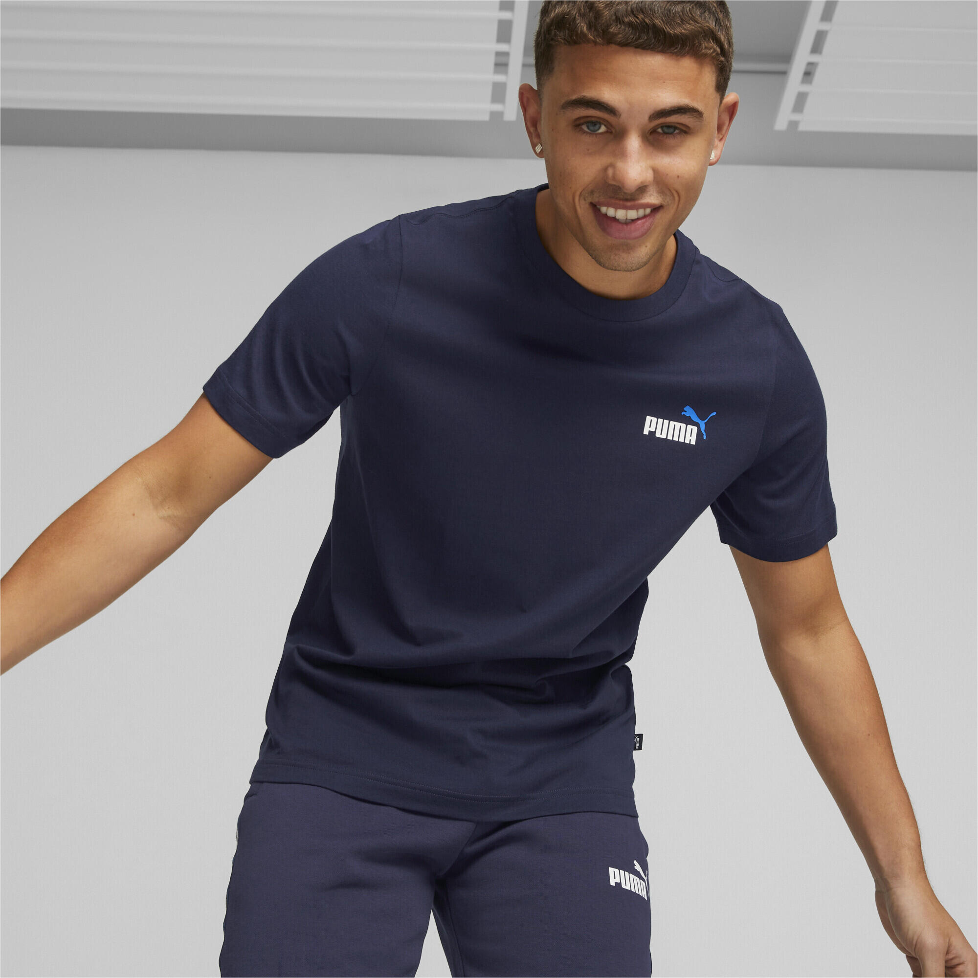 T-shirt Essentials+ Two-Colour Small Logo da uomo PUMA Navy Blue 2/5