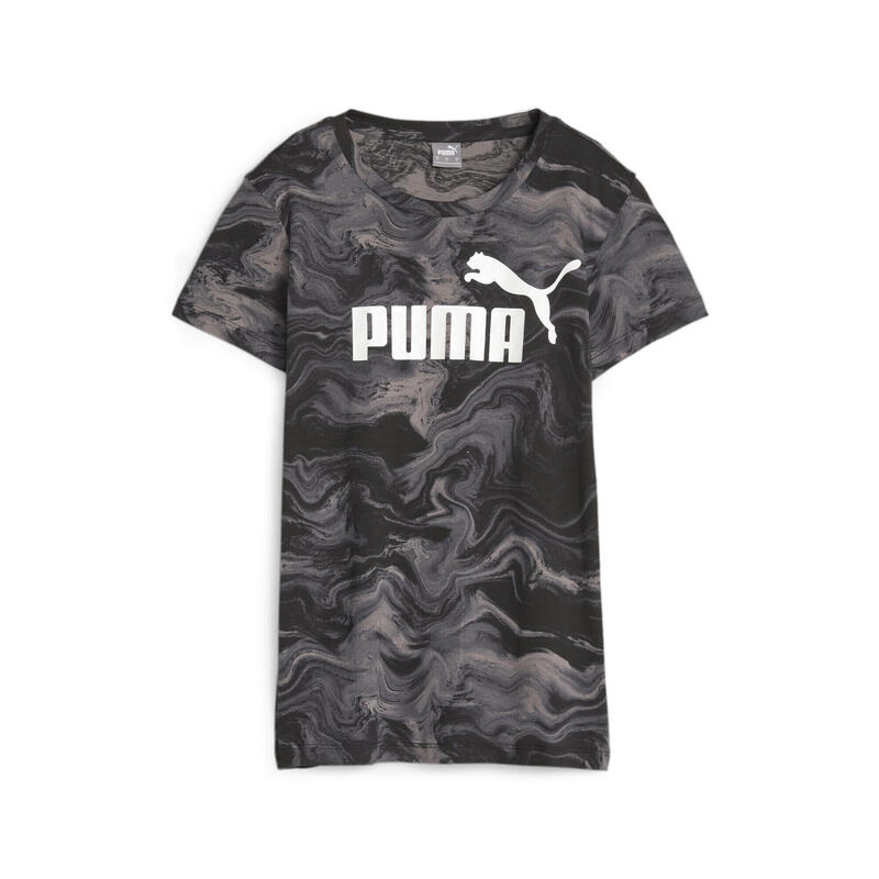 T-shirt preta PUMA ESS+ Marbleized para mulher