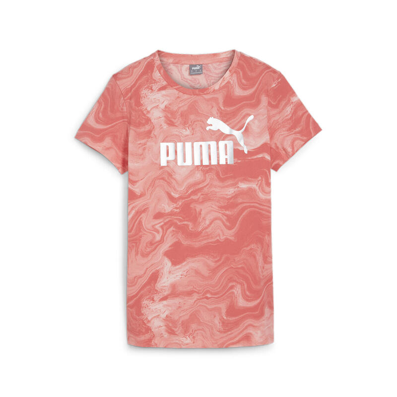 ESS+ MARBLEIZED T-Shirt Damen PUMA Peach Smoothie Pink