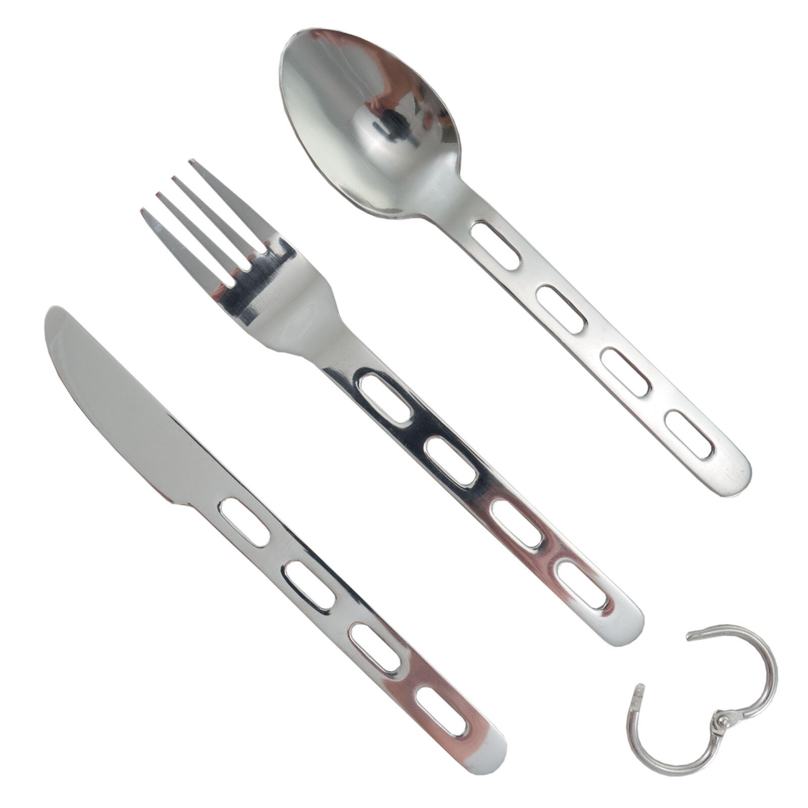 Campingbesteck Set 3tlg. Edelstahl Outdoor Feld Besteck Essbesteck 103 g 2/3