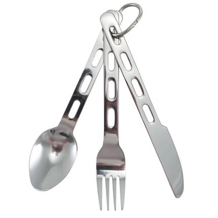 Campingbesteck Set 3tlg. Edelstahl Outdoor Feld Besteck Essbesteck 103 g