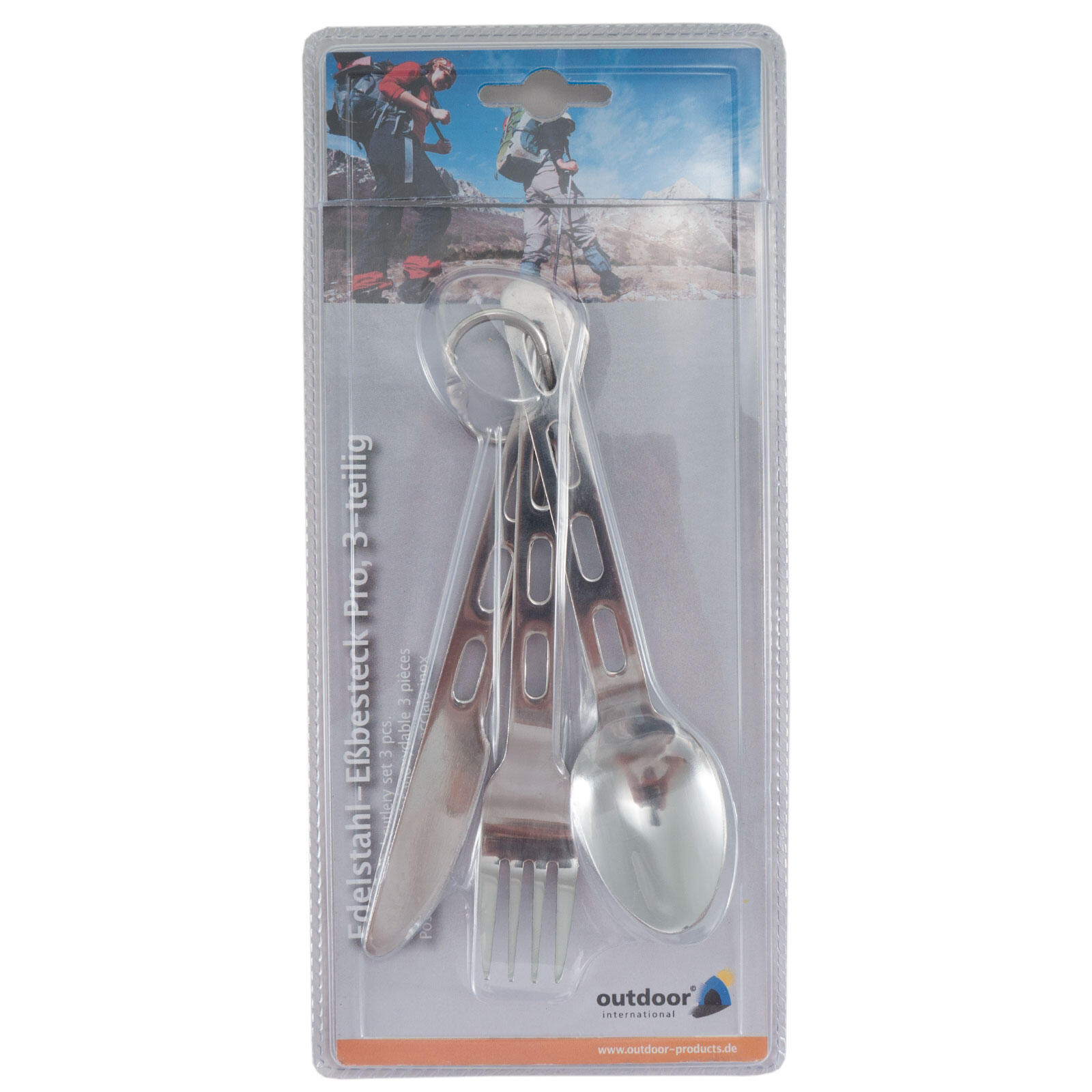 Campingbesteck Set 3tlg. Edelstahl Outdoor Feld Besteck Essbesteck 103 g 3/3