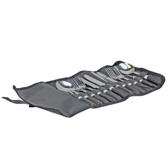 Set de 12 couverts voyage en acier inoxydable camping 4 personnes
