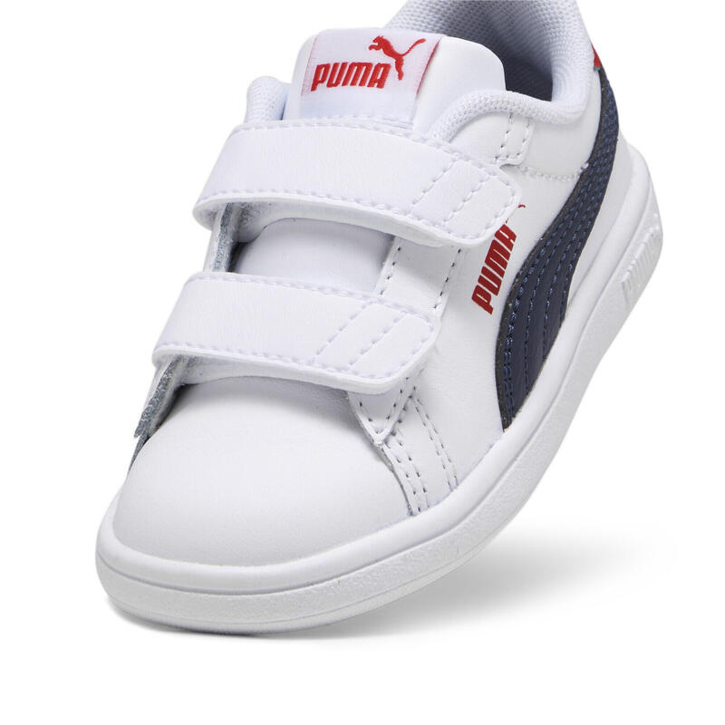 Smash 3.0 Leather V Sneakers Kinder PUMA White Navy For All Time Red Blue