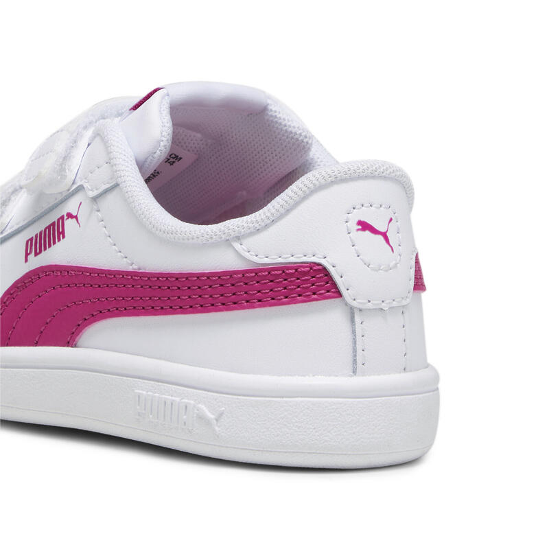 Smash 3.0 leren V sneakers voor baby’s PUMA White Pinktastic Pink