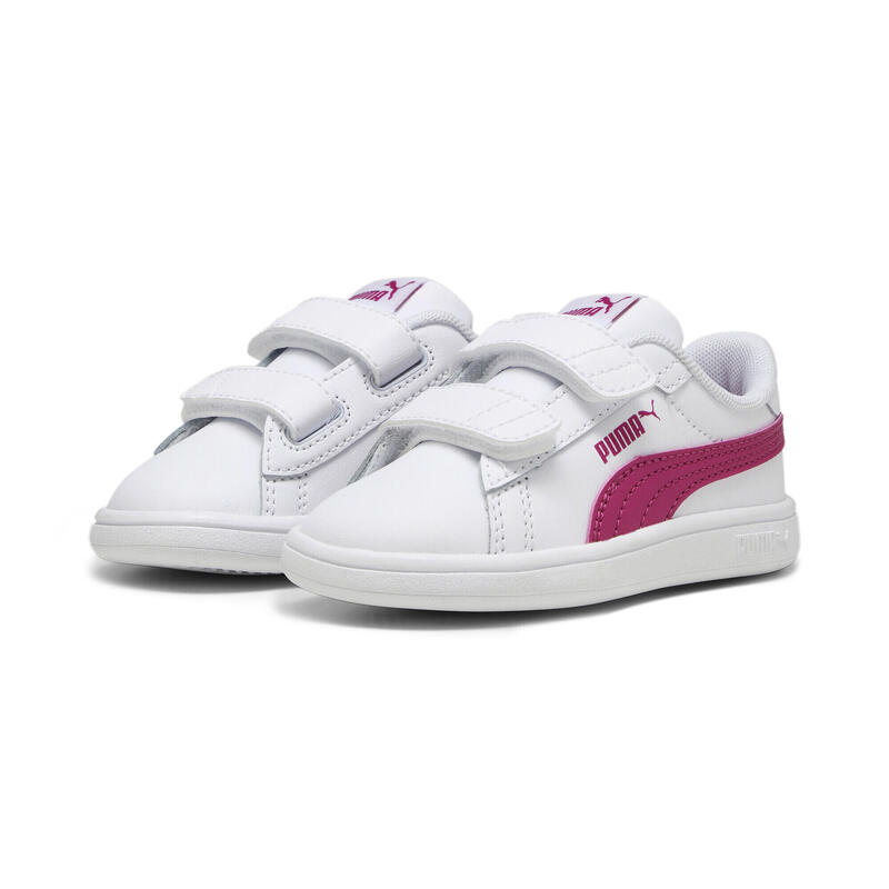Smash 3.0 leren V sneakers voor baby’s PUMA White Pinktastic Pink