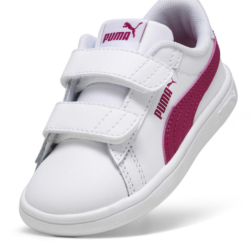 Smash 3.0 leren V sneakers voor baby’s PUMA White Pinktastic Pink