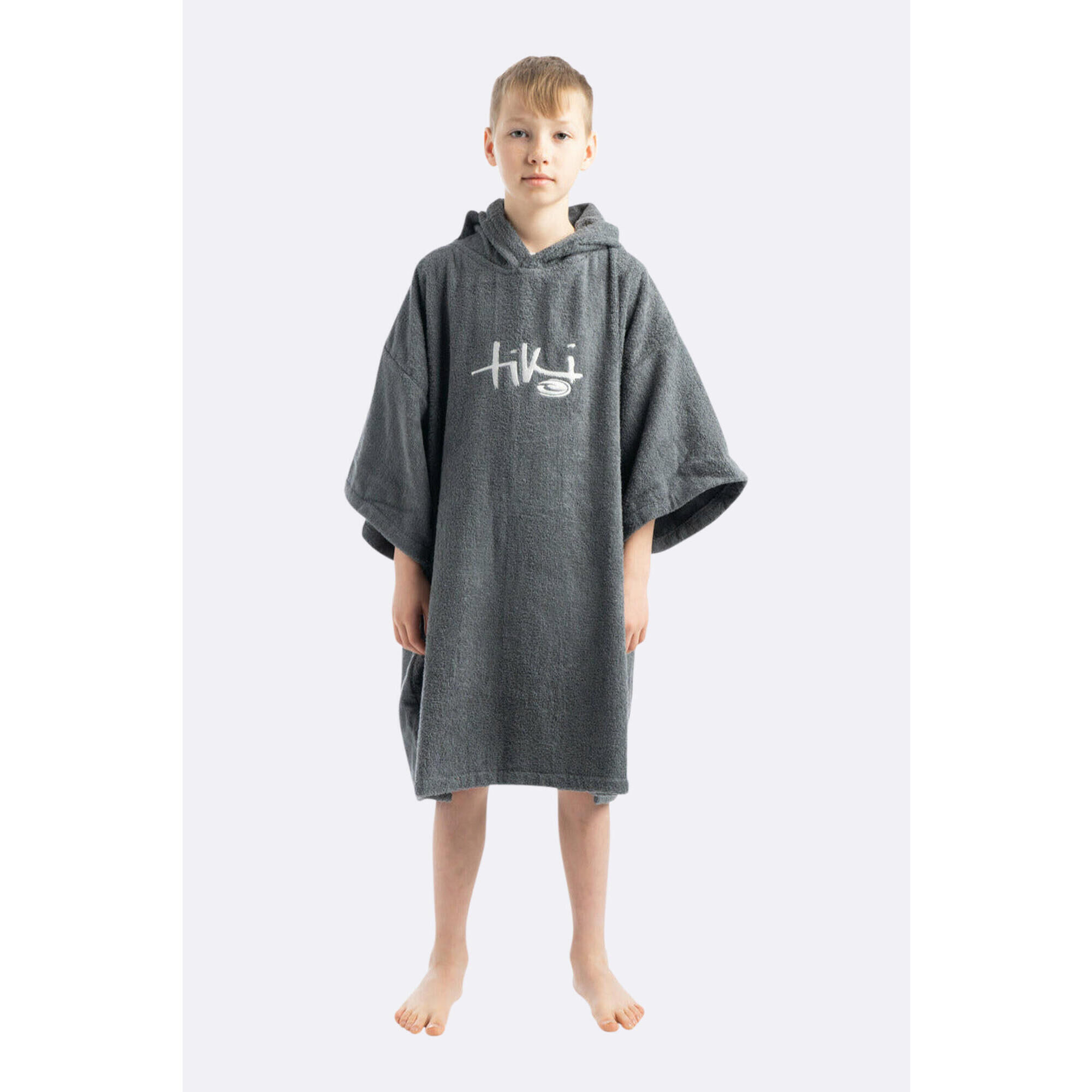 TIKI SURF Junior Hooded Change Robe - Grey