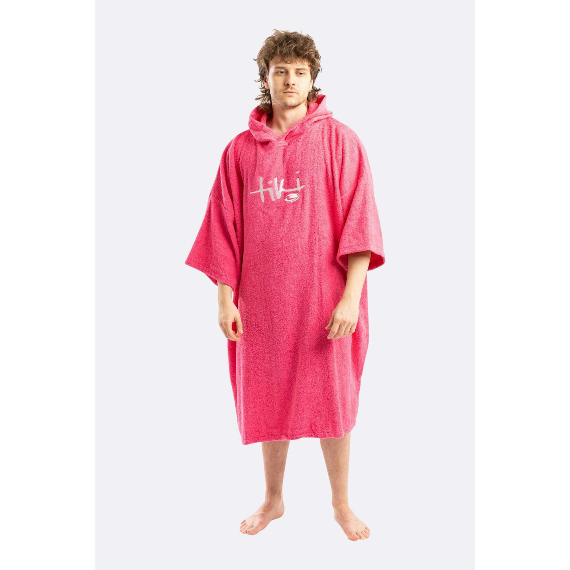 Adults Hooded Change Robe Black TIKI SURF Decathlon