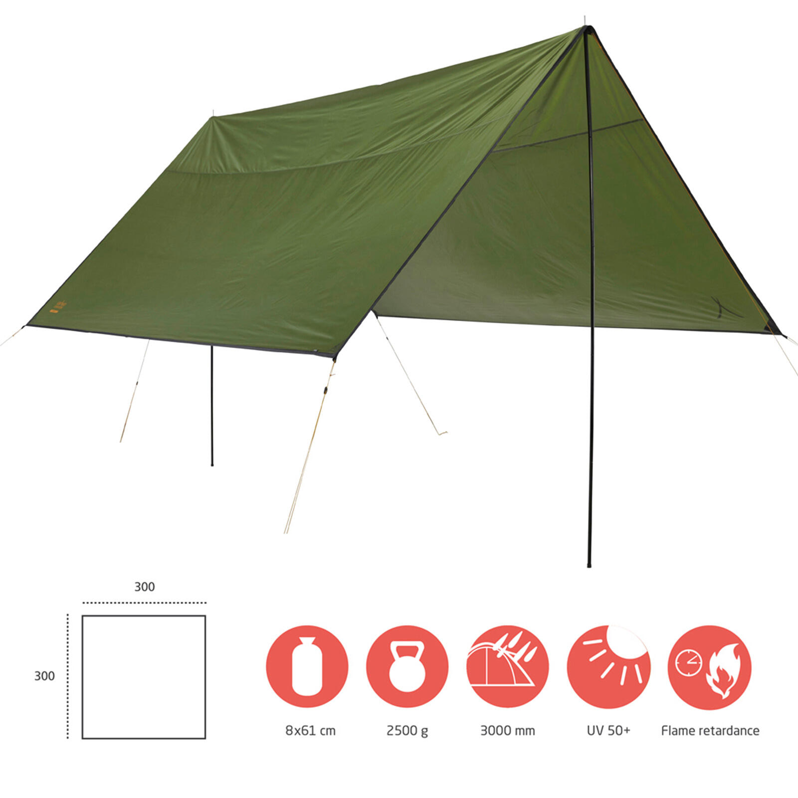 Tarp Zuni 3 Voile d'ombrage camping auvent bâche UV50 étanche 3m 2/7