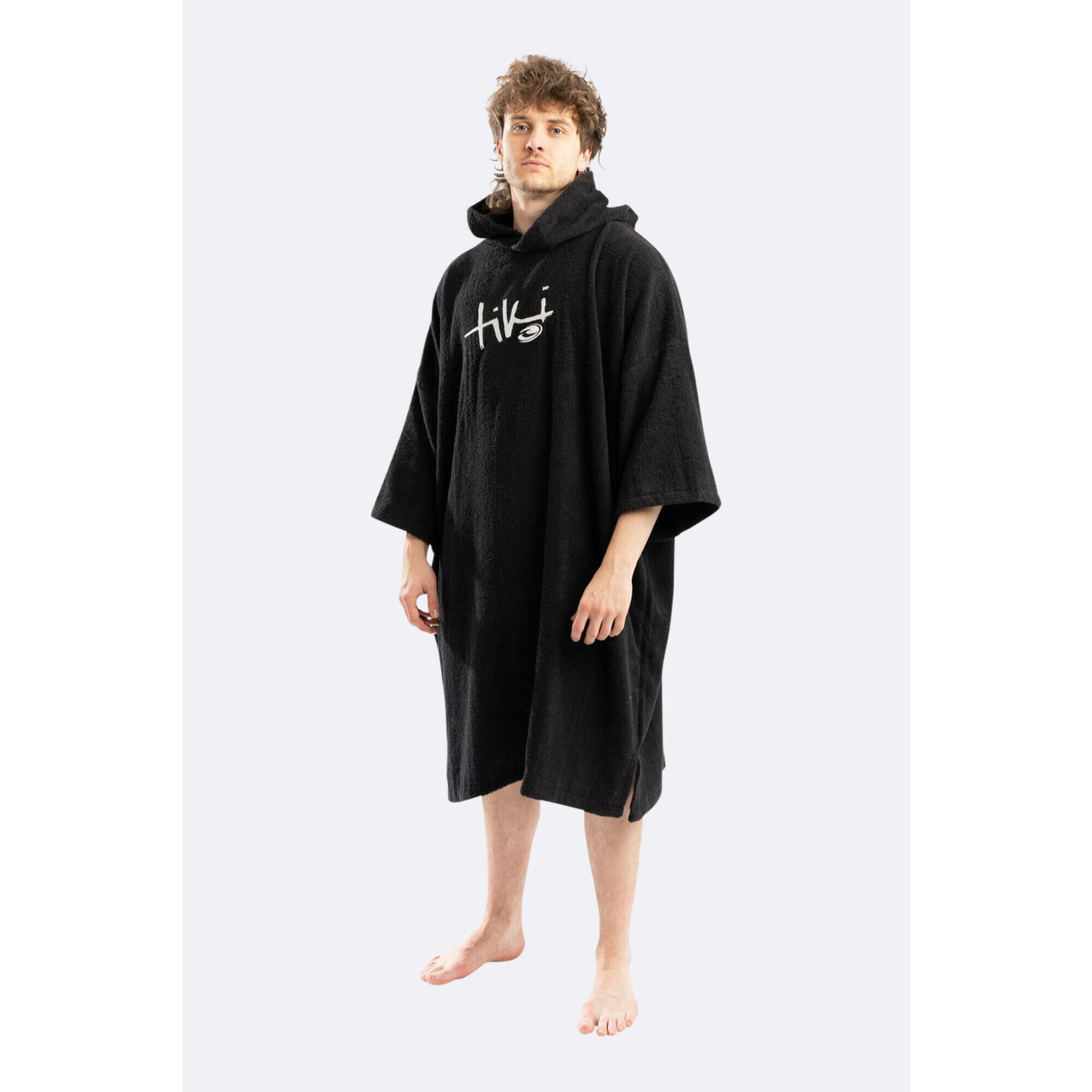 TIKI SURF Adults Hooded Change Robe - Black