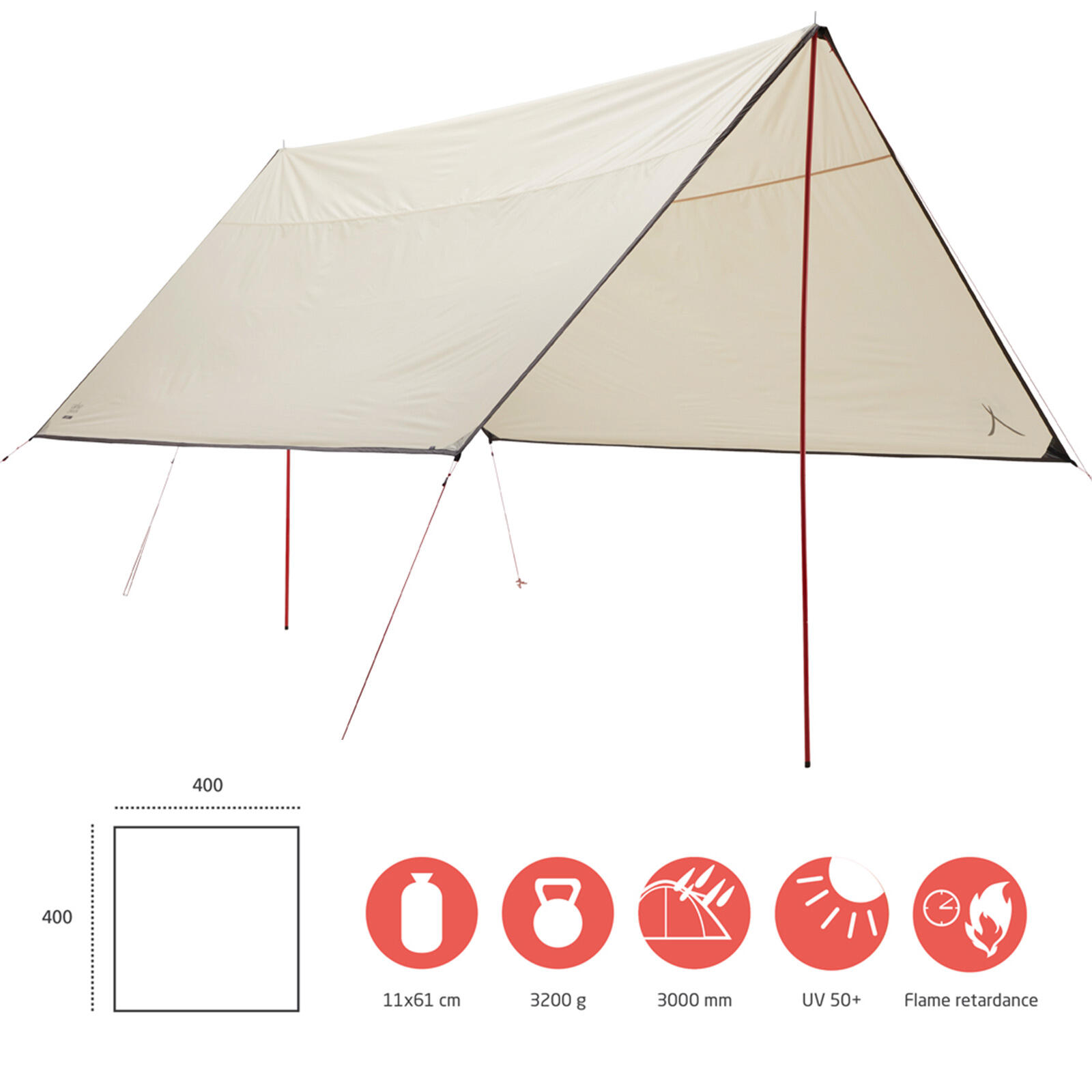 Tarp Zuni 4 Voile d'ombrage camping auvent bâche UV50 étanche 4m 2/7