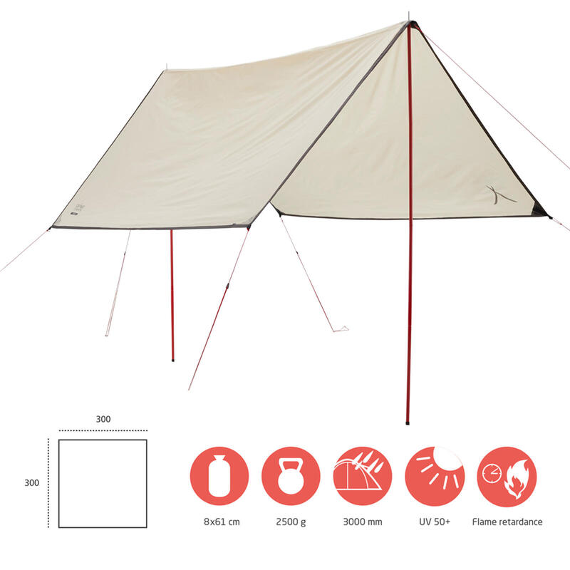 Tarp Zuni 3 Sonnensegel Camping Vor Zelt Plane UV50 Wasserdicht 3m