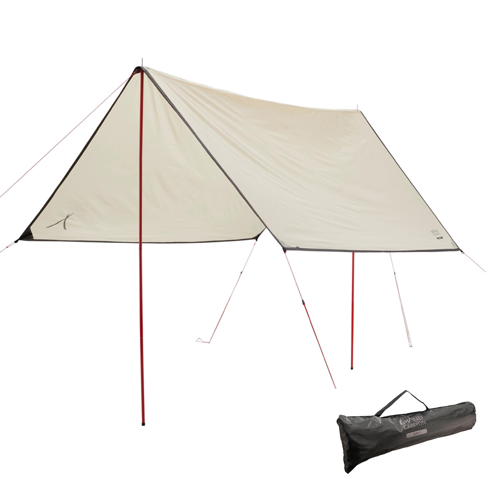 GRAND CANYON Tarp Zuni 3 Sonnensegel Camping Vor Zelt Plane UV50 Wasserdicht 3m