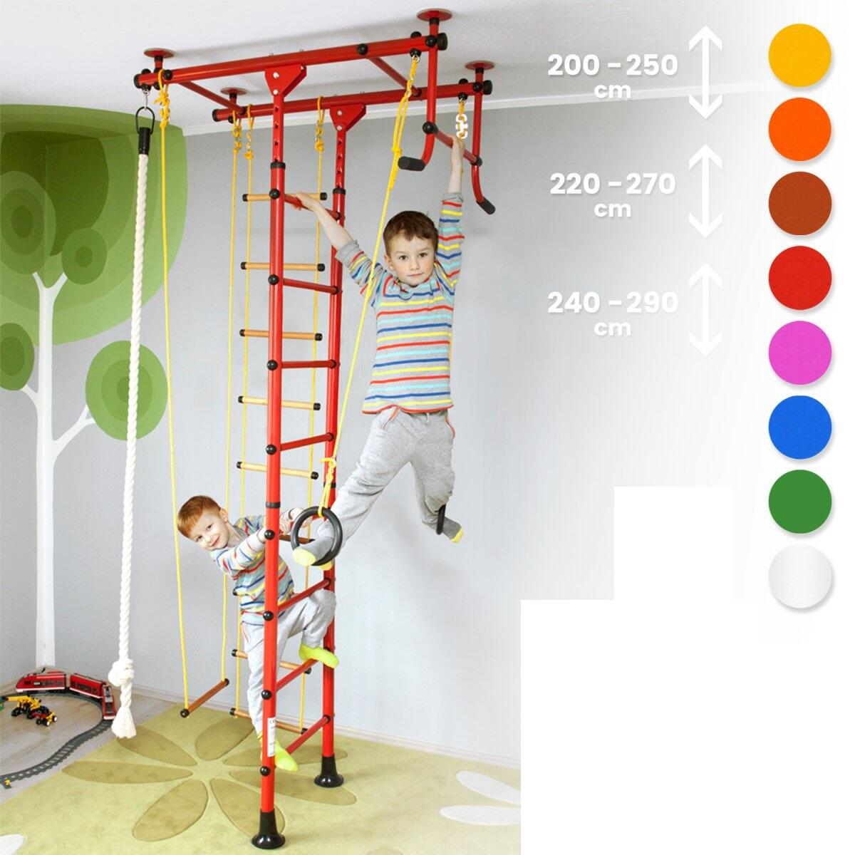 NIRO SPORT Sprossenwand für Kinderzimmer M1 aufbau ohne bohrungen Klettergerüst Kindersport