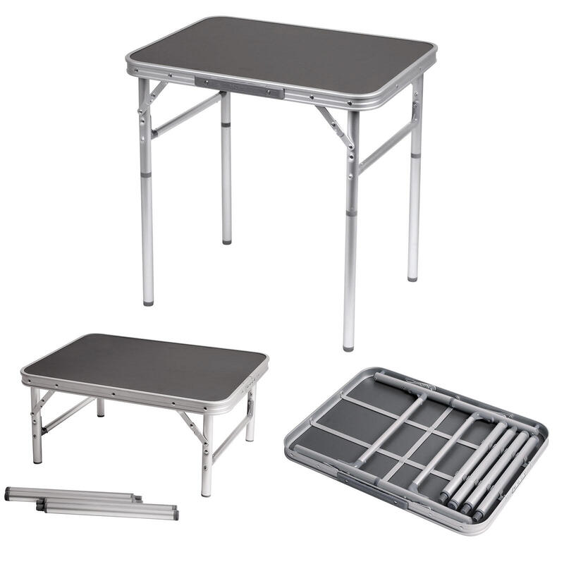 Mini mesa camping plegable maleta 2 alturas Aluminio regulable