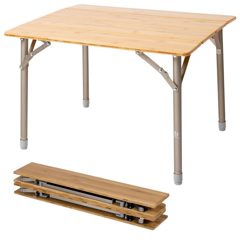 Table de camping pliante Réglable Alu Bambou Pliable