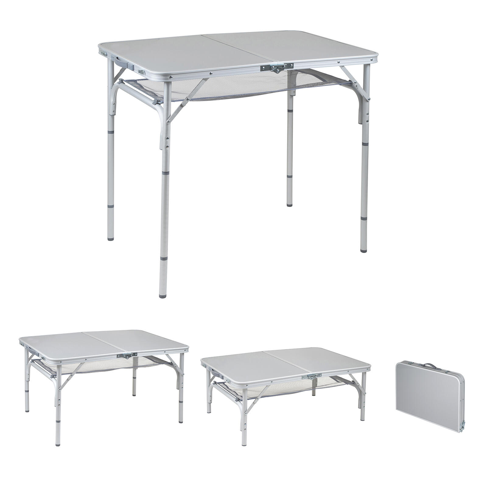 BO-CAMP Campingtisch Premium Klapptisch Koffertisch Falttisch Garten 4 Höhen Alu