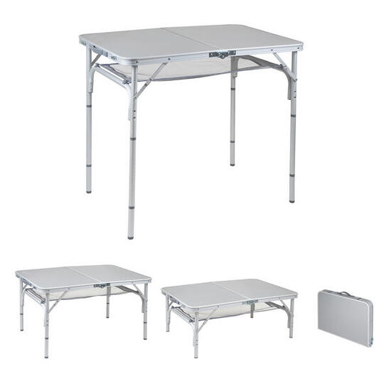 Mesa de camping plegable Premium jardín 4 alturas aluminio