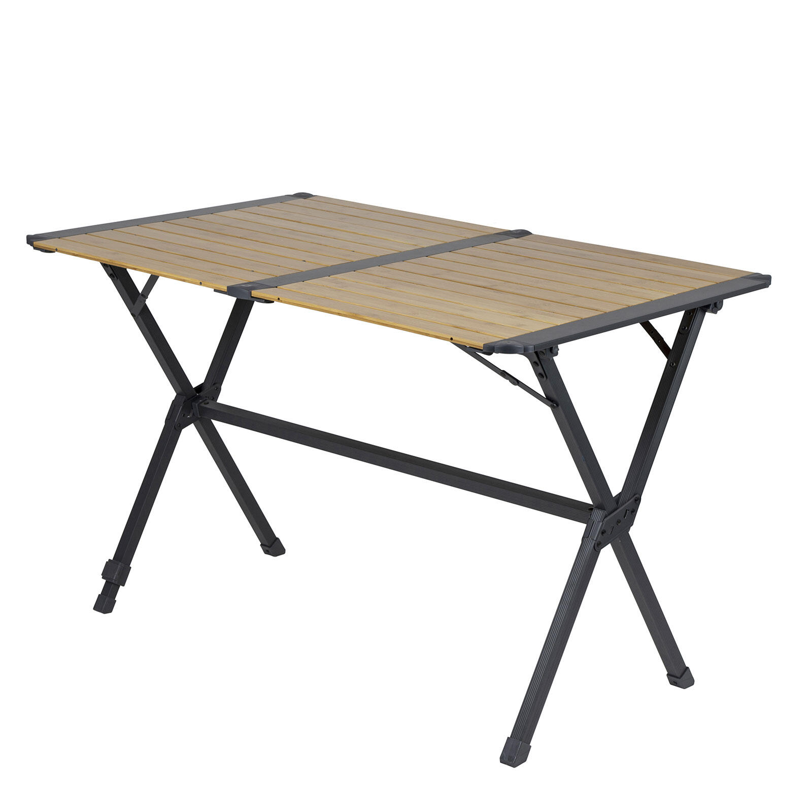 BO-CAMP Campingtisch Camping Rolltisch Klapptisch Falttisch Groß Holz 111x72 Alu