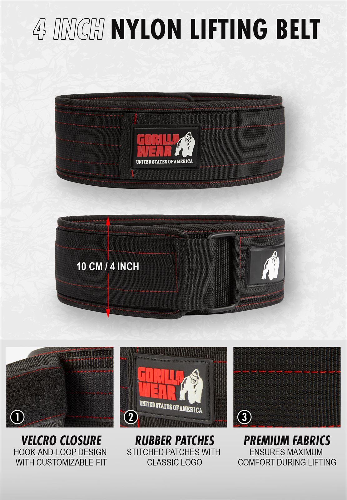 4 Inch Nylon Ceinture de levage - Noir/Or 6/6