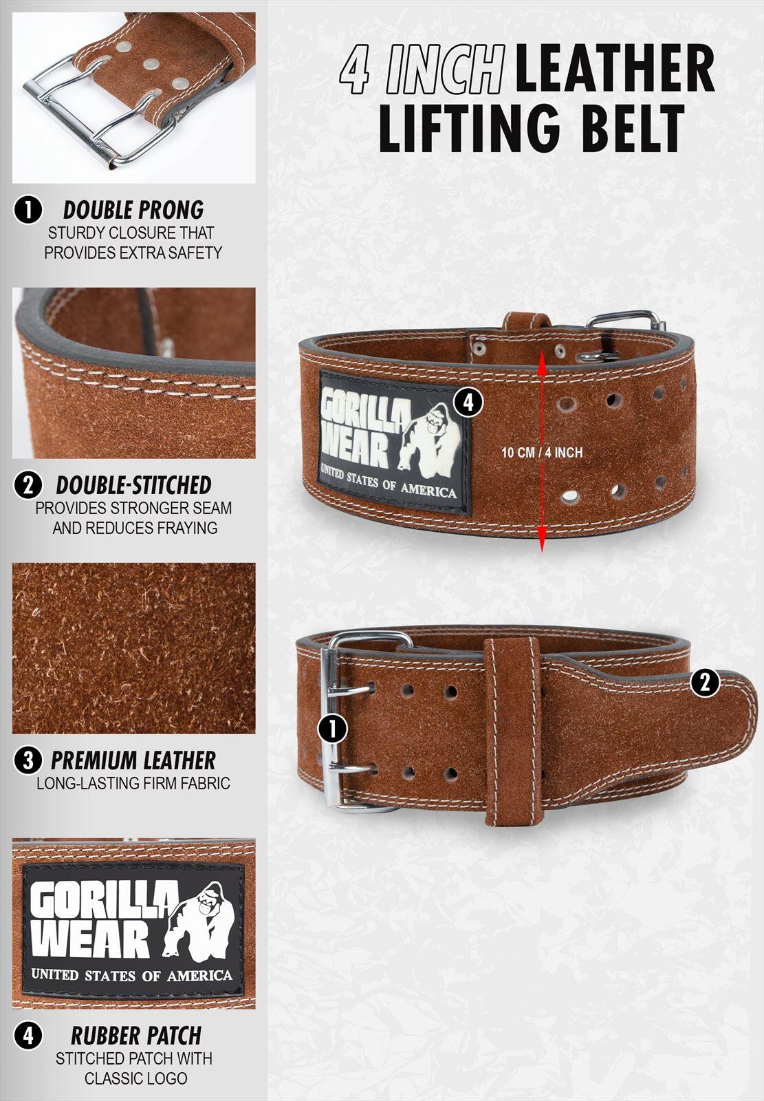 Ceinture de levage en cuir de 4 pouces - Noir 6/6