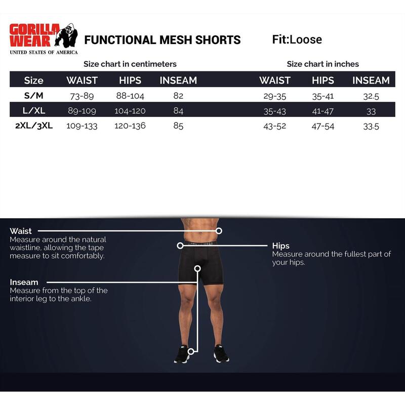 Shorts - Functional Mesh Shorts - Schwarz/Rot