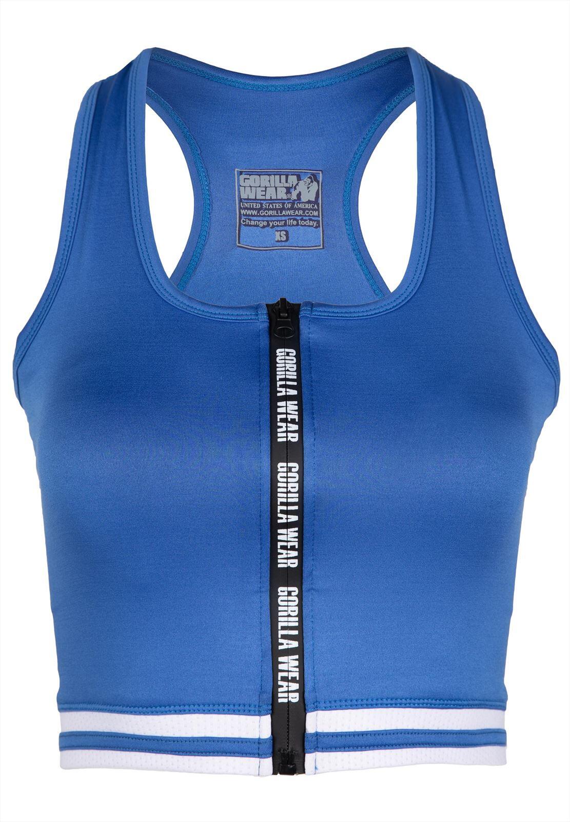Mesa Zip Front Crop Top  Blue 6/6