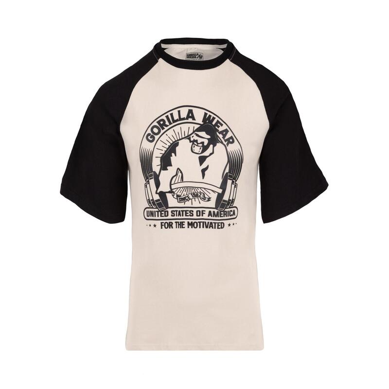 Logan Oversized T-Shirt - Beige/Black