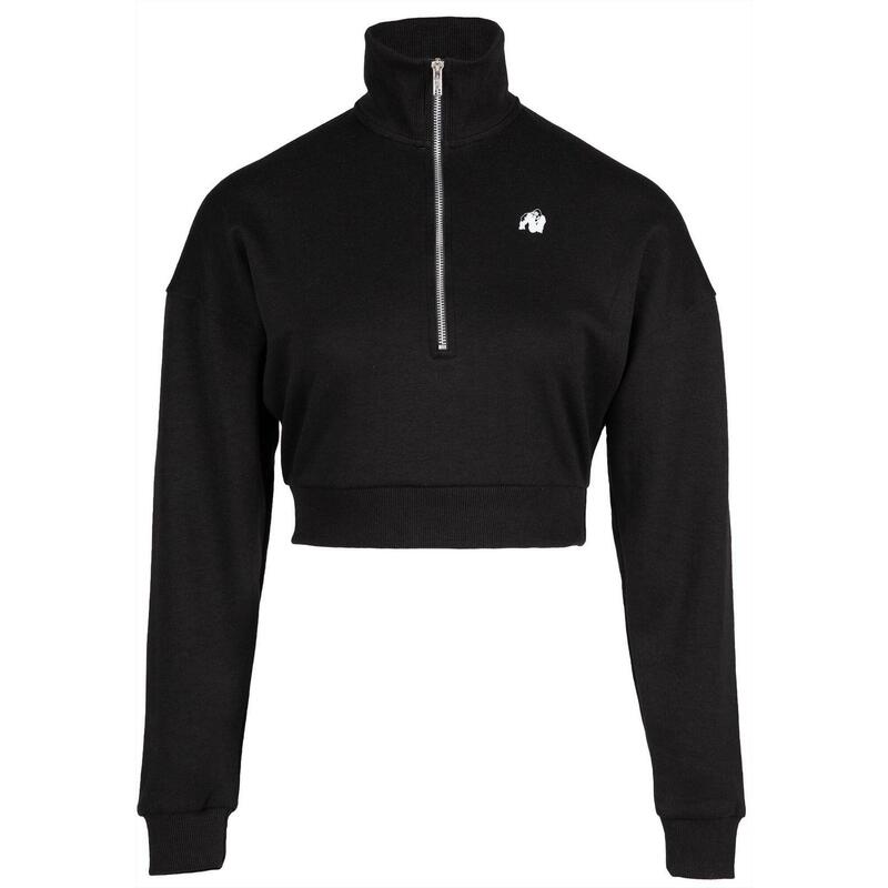 Ocala Cropped Half-Zip Sweatshirt - Black