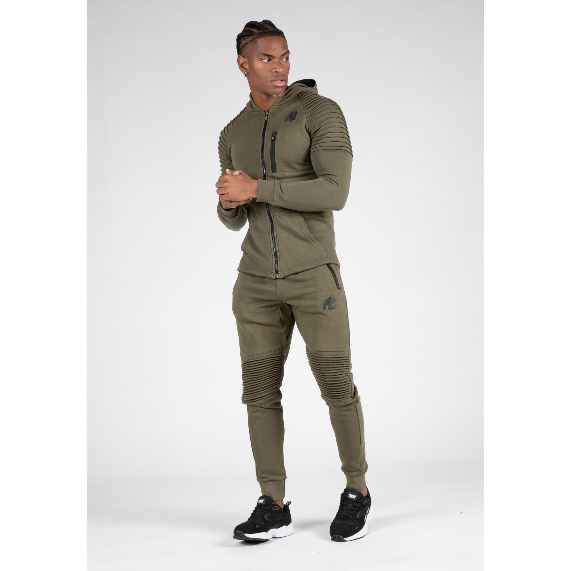 Pantalón Chándal Fitness Largo Hombre GORILLA WEAR Delta Verde 3/6
