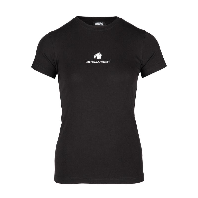 Camiseta Musculación Manga Corta Mujer GORILLA WEAR Estero Negro