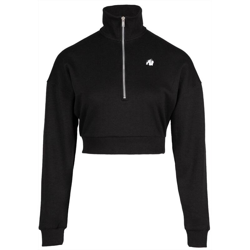 Ocala Cropped Sweat-shirt à demi-zip - Noir - M