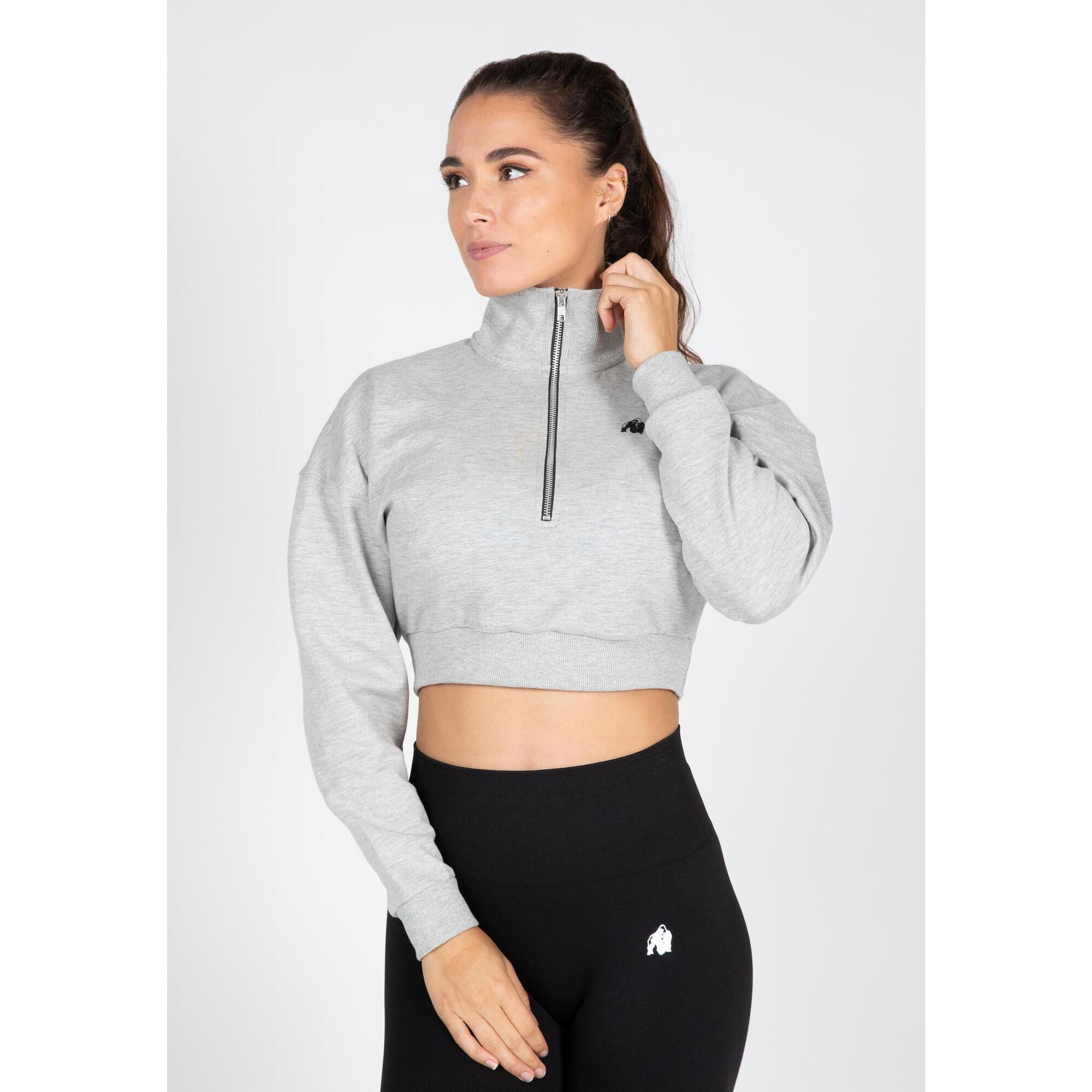 Gorilla Wear Felpa donna mezza zip crop Ocala