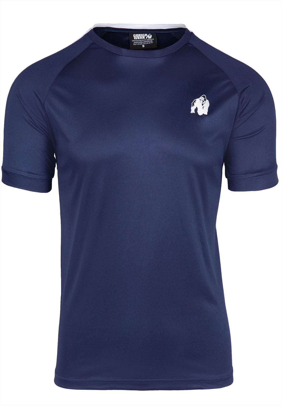 Camiseta Musculación Manga Corta Poliéster Hombre GORILLA WEAR Valdosta Azul 6/6
