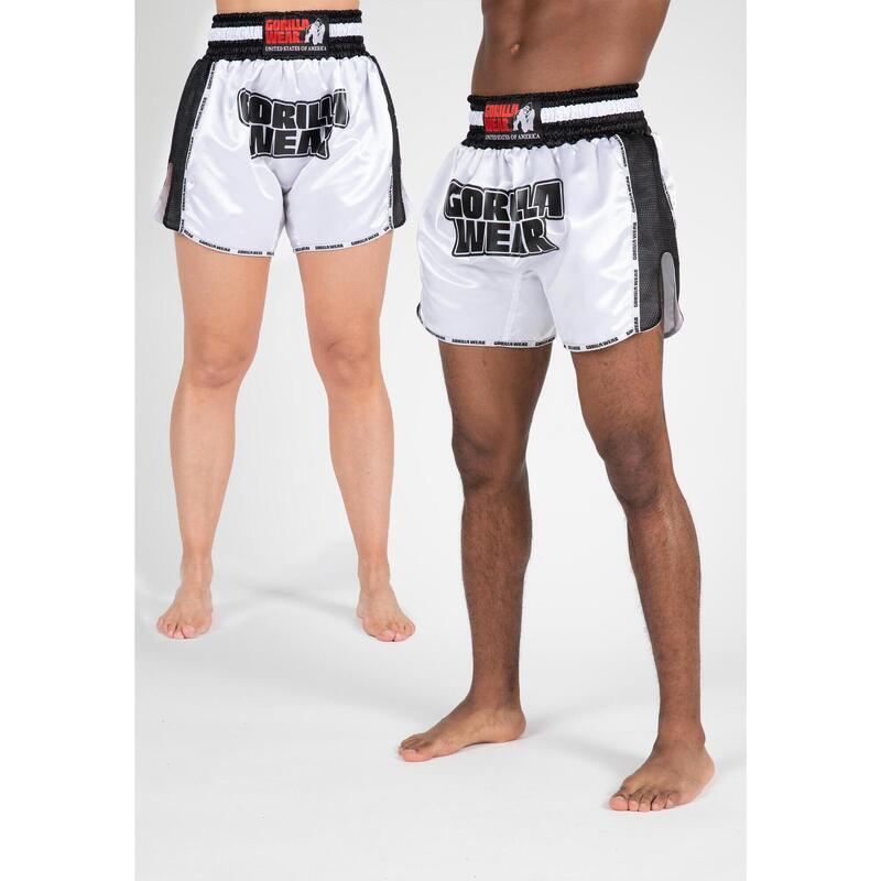 Piru Muay Thai Shorts - White/Black