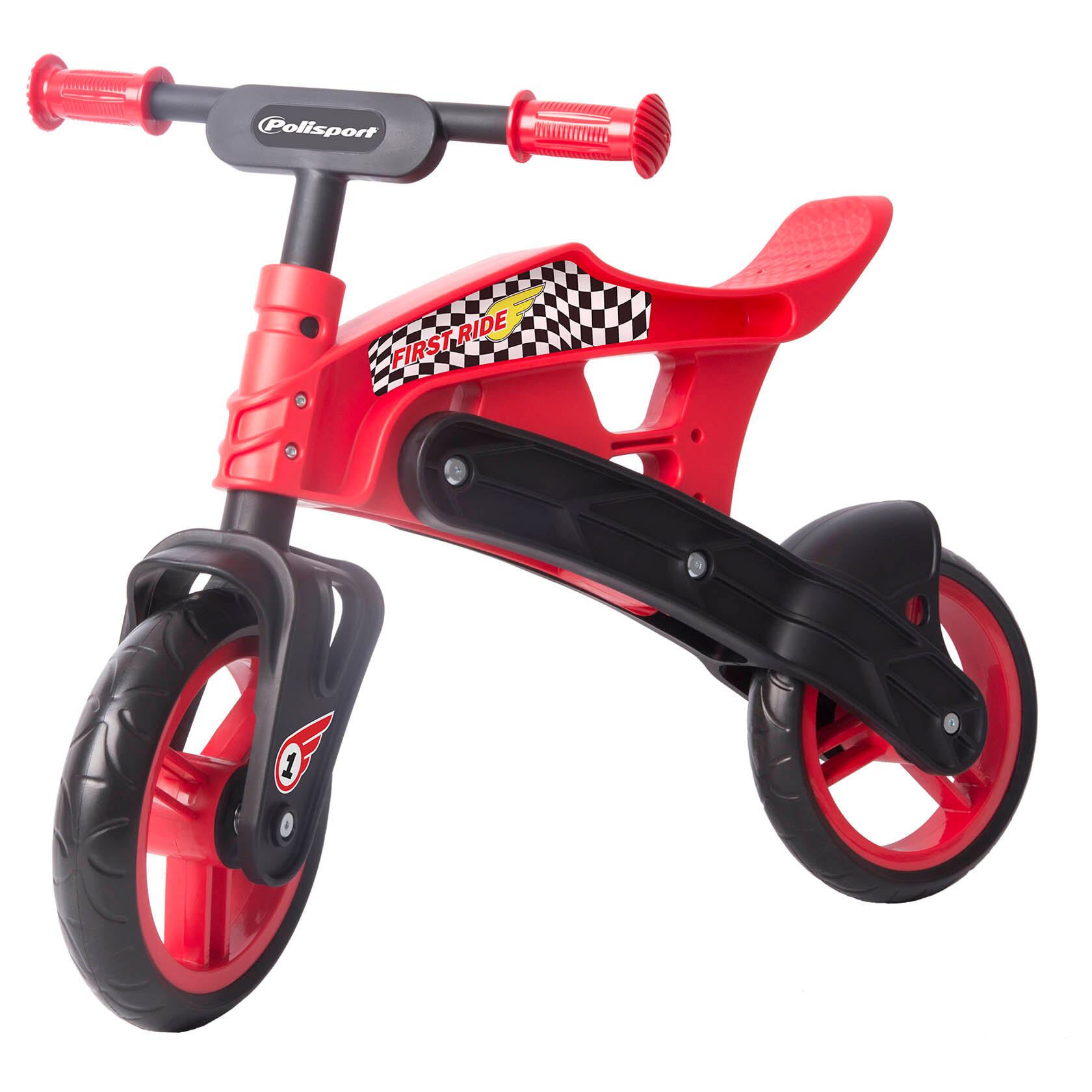 POLISPORT Balance Bike - Lernfahrrad für Kinder Rot und schwarz