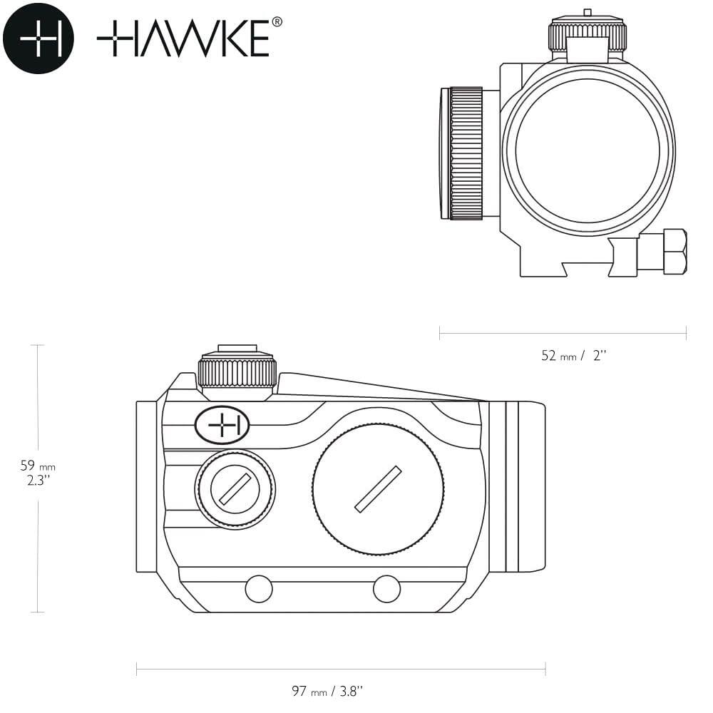 Lunette de Tir Red Dot Hawke Vantage 1X30 9-11mm 4/5