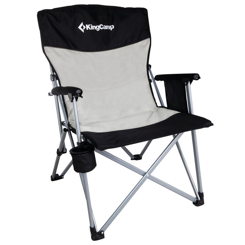 Silla de camping plegable XL Apoyabrazos exterior acero 136 kg