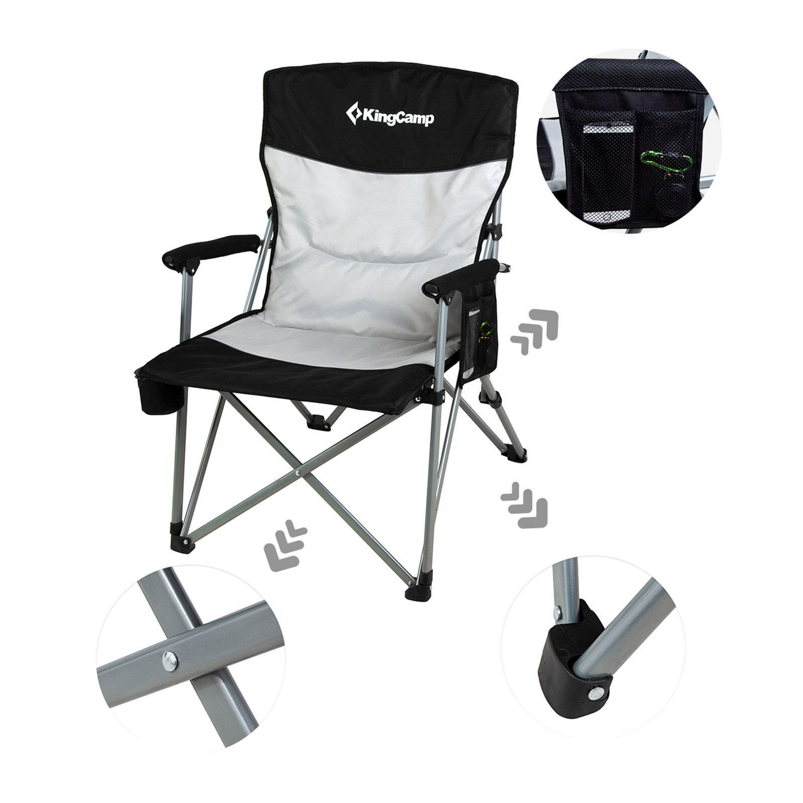 Chaise de camping pliante XL Outdoor Accoudoirs Acier 136 kg 4/6