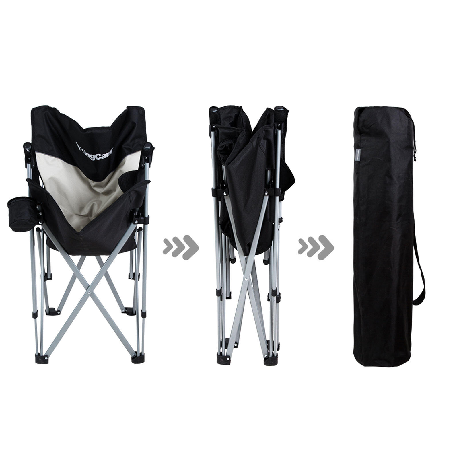 Sedia Da Campeggio KingCamp XL - Sedile Robusto Per 158kg Con Supporto Lombare - Foto 3