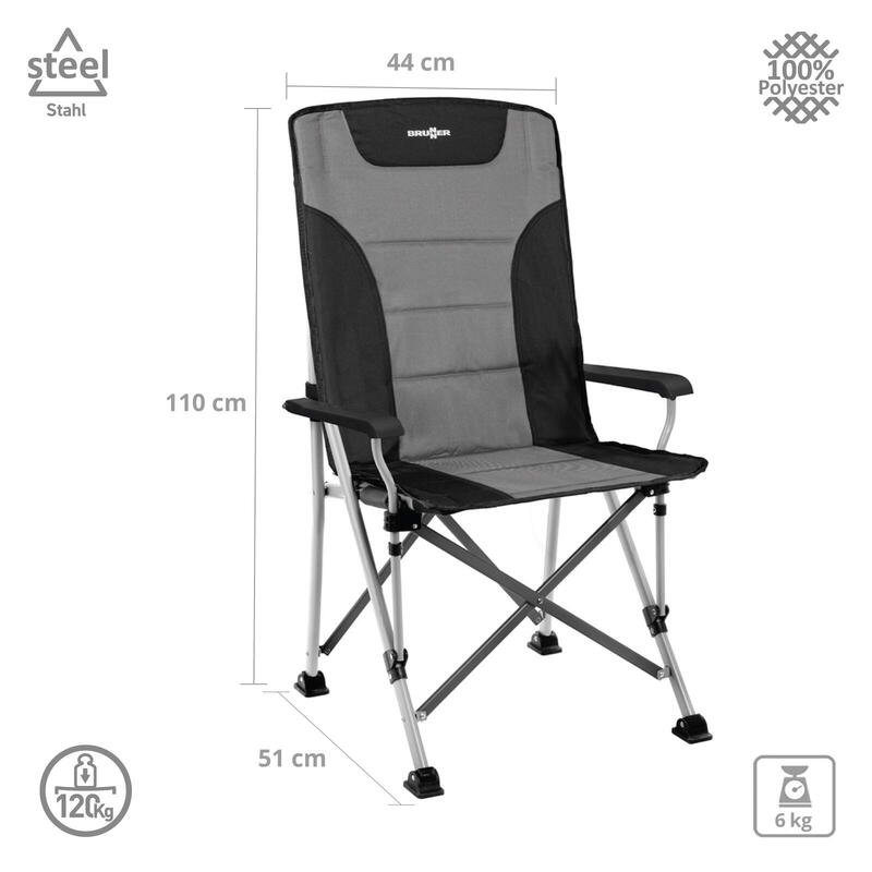 Chaise de camping à dossier haut Raptor High Back pliante réglable 120kg