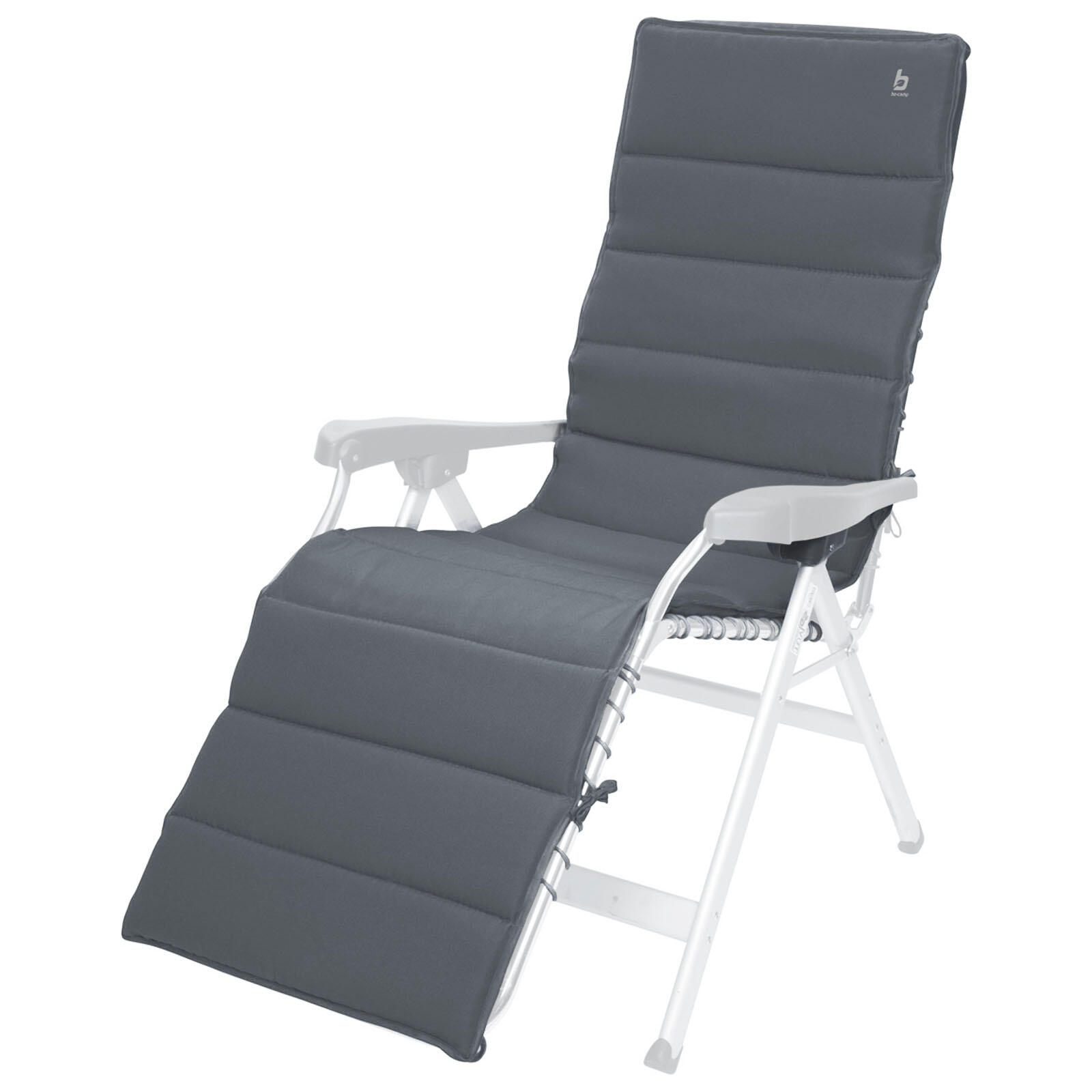 Bo-camp - Coussin D'Assise Pour Chaise À Dossier Haut Housse De Jardin Camping Pliante - Pad - Gris - Taille Unique - Decathlon