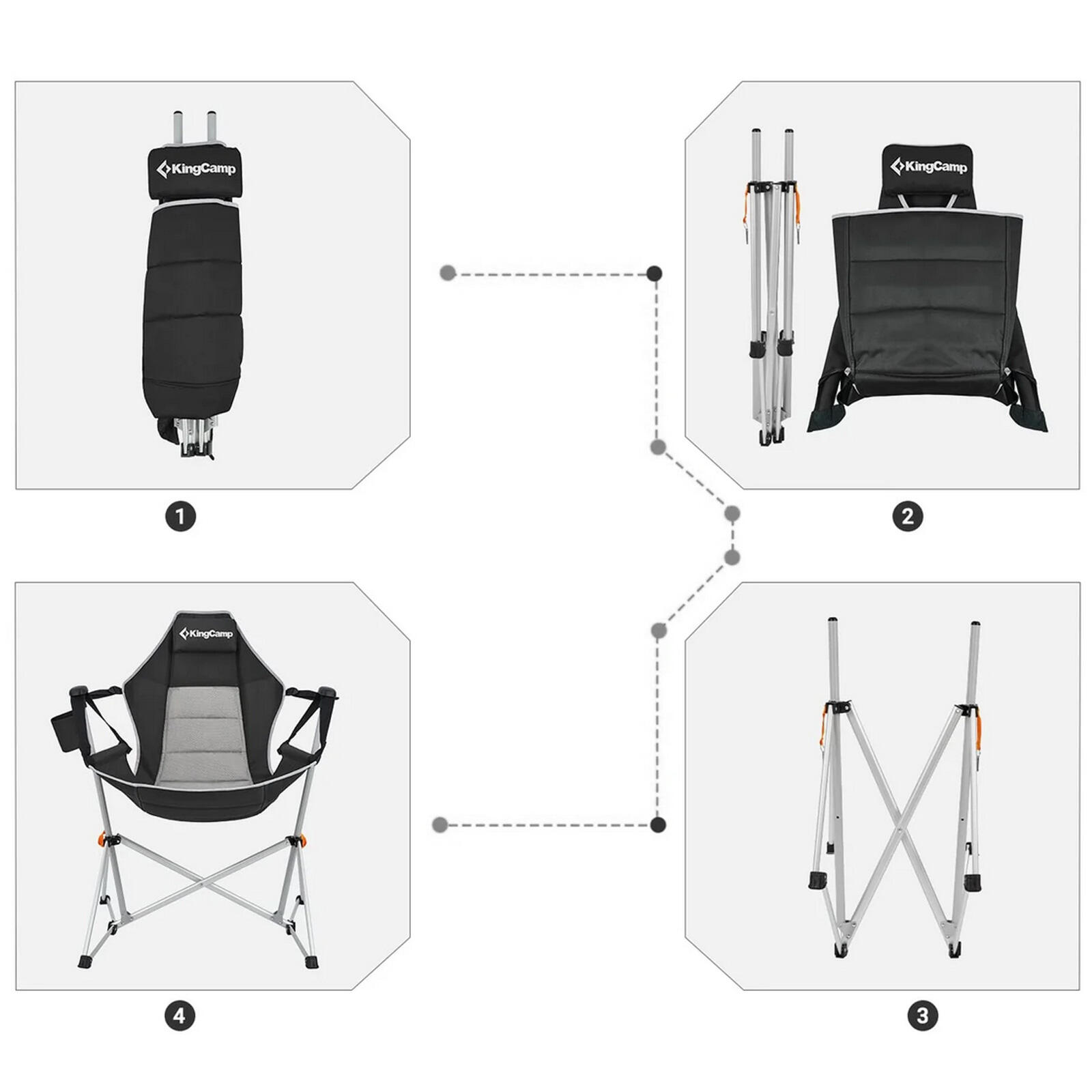 Chaise de camping Orchid Balançoire pliante Réglable 120kg 3/7